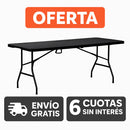 Mesa Rectangular Plegable de Interior 1,80 m – Portátil y Resistente: compra 1 y llévate 2